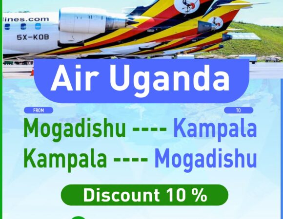international tickets aad u qiima jaban Air Uganda Mogadishu to Kampala